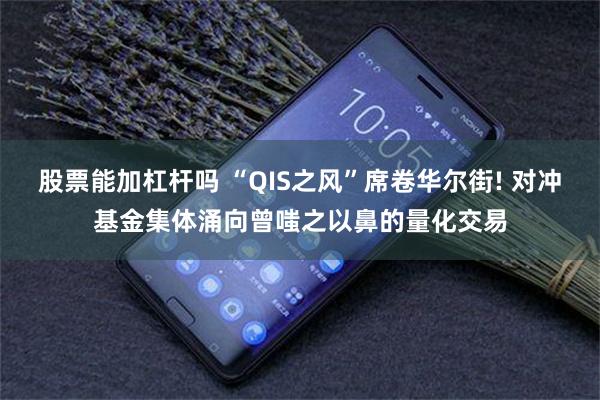 股票能加杠杆吗 “QIS之风”席卷华尔街! 对冲基金集体涌向曾嗤之以鼻的量化交易