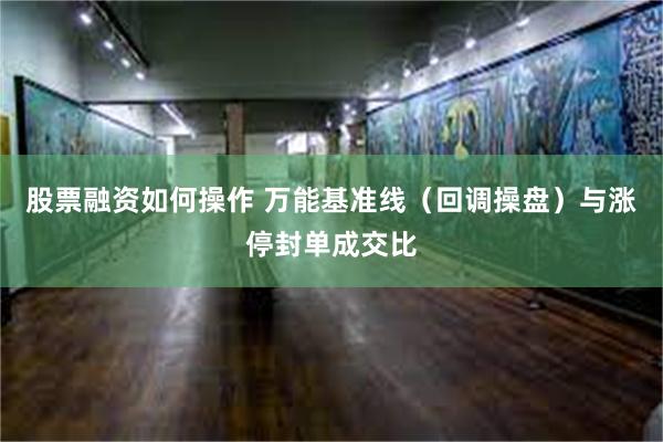 股票融资如何操作 万能基准线（回调操盘）与涨停封单成交比