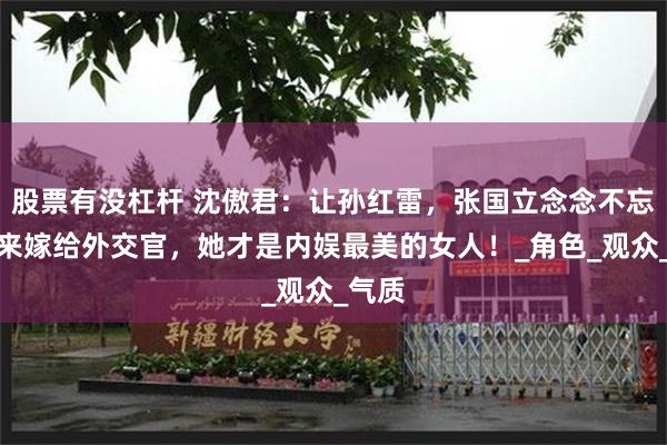 股票有没杠杆 沈傲君：让孙红雷，张国立念念不忘，后来嫁给外交官，她才是内娱最美的女人！_角色_观众_气质